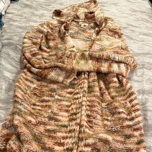 Cozy Multicolor Open-Front Women’s Cardigan Sweater large